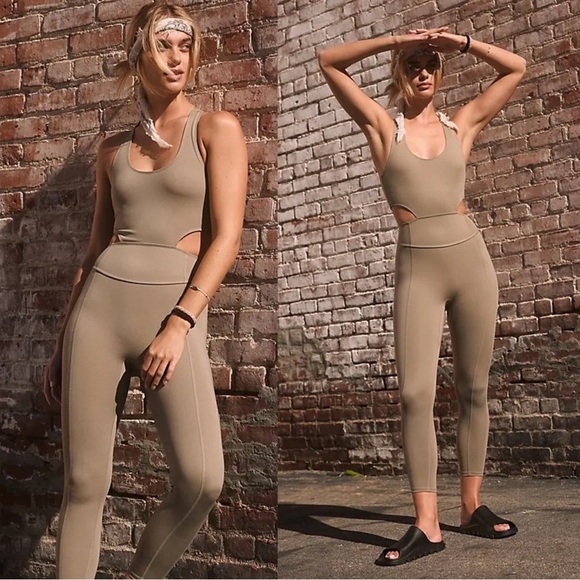 NEW Free People FP Movement Back It Up Onesie in Brown XS - Picture 1 of 6